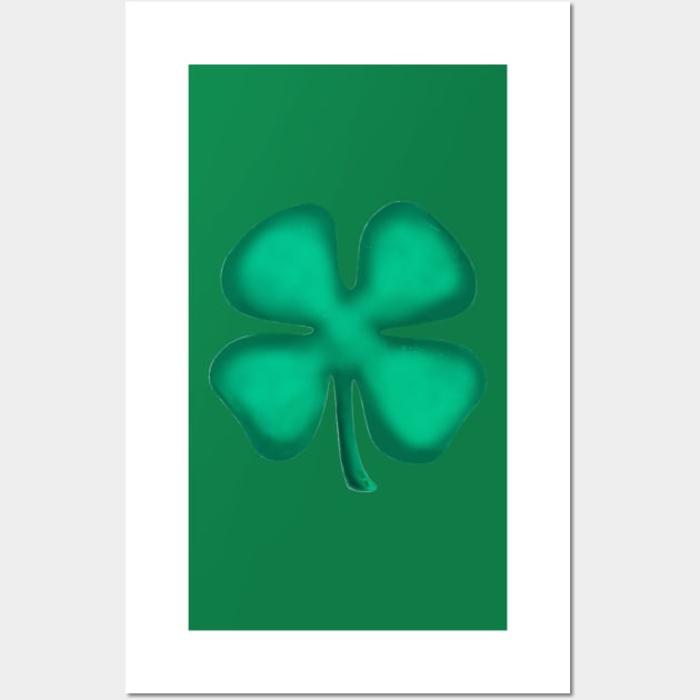 Lucky 4 Leaf Irish Clover Wall Art by SteamyR